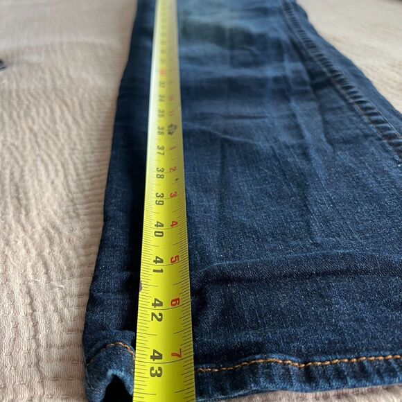 True Religion Ricky Jeans Mens 40 Blue Relaxed Straight Denim Distressed Casual - Picture 14 of 16